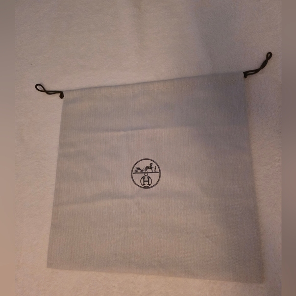 Hermès Authentic Drawstring Dust Bag Storage Pouch Beige Large